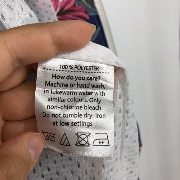 Bench floral navy windbreaker hooded full zip jacket size L (fits like small) - Picture 6 of 14